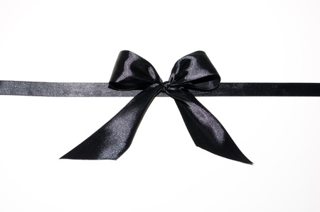the mourning black tape is tied in the form of a bowの写真素材