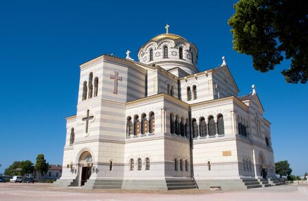 Ukraine, the Crimea, Sevastopol, the old city of Chersonese - on September 3 2012. - Vladimir cathedralのeditorial素材