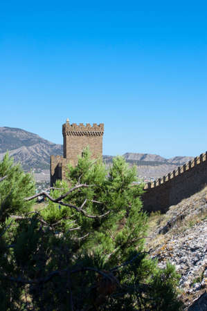 Ukraine, the Crimea, the Pike perch - on September 10 2012 - the Sudaksky fortress のeditorial素材