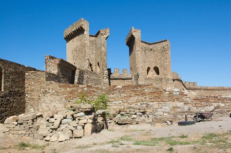 Ukraine, the Crimea, the Pike perch - on September 10 2012 - the Sudaksky fortress のeditorial素材