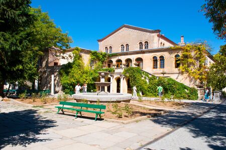 Sevastopol, the Crimea, Ukraine - on September 3, 2012 - Museum of medieval history of Chersonese and the tourists walking in the territory of ancient Chersoneseのeditorial素材