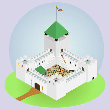 The castle with four towersのイラスト素材