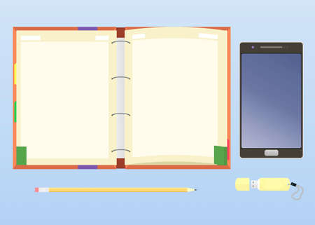 A set of office suppliesのイラスト素材