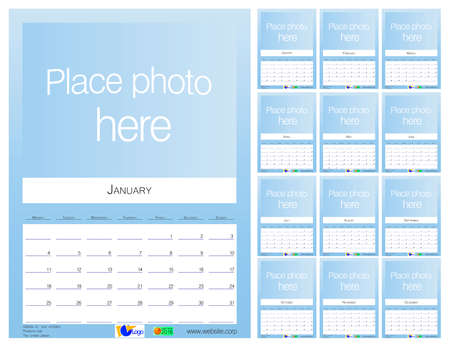 The blank wall calendar with company logoのイラスト素材