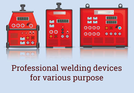 Three professional welders for different purposesのイラスト素材