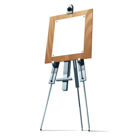 Tripod with blank paper on white background.  illustrationのイラスト素材