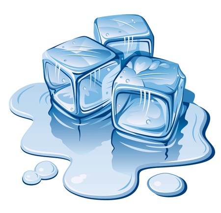 Stylized ice cubes on white background. Vector illustrationのイラスト素材