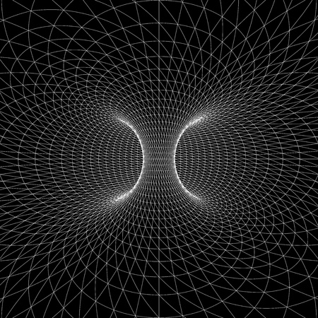 Torus (Donut) Geometry and Mathematics wire frame symbol. Inside View. Vector illustrationのイラスト素材