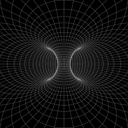 Torus (Donut) Geometry and Mathematics wireframe symbol. Inside View. Vector illustrationのイラスト素材