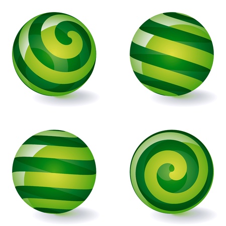 Set of transparent striped spheric icons. Vector Illustrationのイラスト素材