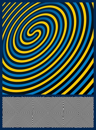 Optical Illusion Background. Three spiral patterns. Illustrationのイラスト素材