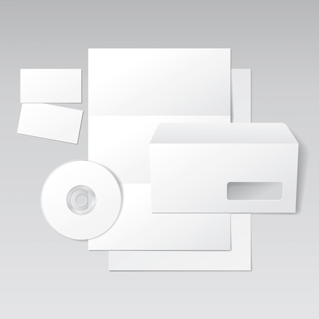 Blank Letter, Envelope, Business cards and CD template. Vector Illustrationのイラスト素材