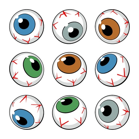 Set of eyeball symbols on white background. Vector Illustrationのイラスト素材