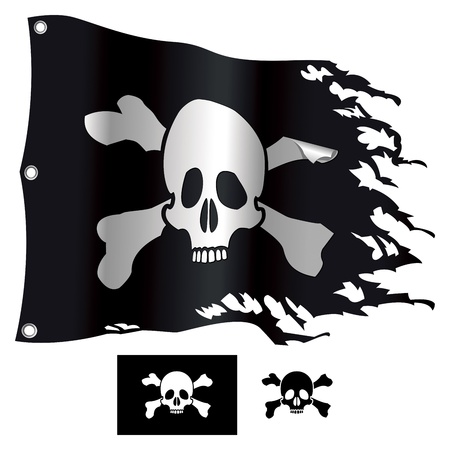 Jolly Roger flag  Vector illustrationのイラスト素材