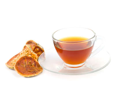 Bael Tea, healthy drink isolate on whiteの写真素材