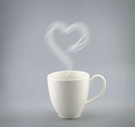 Morning coffee with steamの写真素材