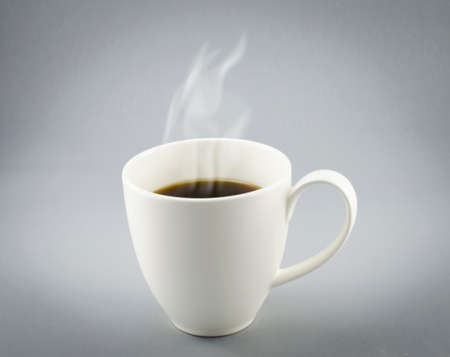 Morning coffee with steamの写真素材