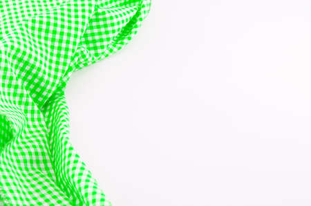 Green Napkin on white background with place for textの写真素材