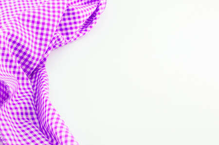 Purple Napkin on white background with place for textの写真素材