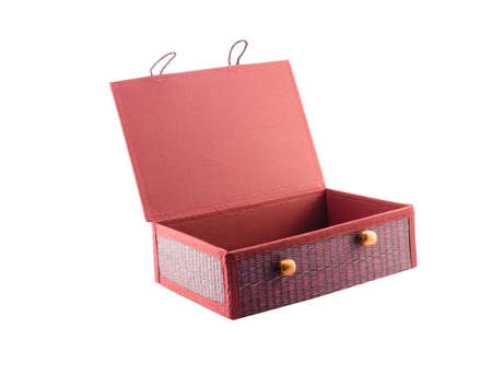 Handmade Jewelry box isolate on whiteの写真素材