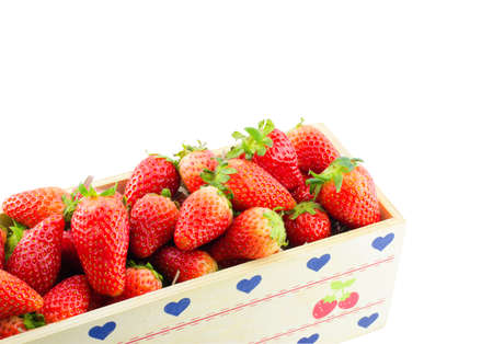 Strawberries Border isolate on white with work pathの写真素材