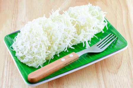 Thai dessert  Coconut balls. Flour with coconut and sugarの写真素材