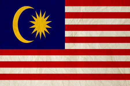 Flag of the Malaysia with vintage old paperの写真素材