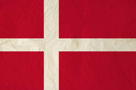 Flag of the Denmark with vintage old paperの写真素材