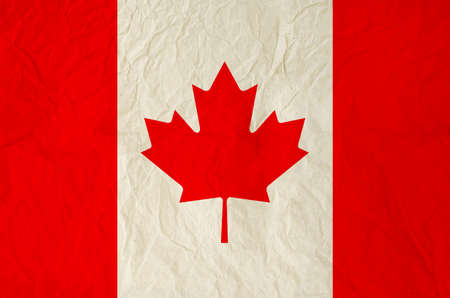 Flag of the Canada with vintage old paper  The Maple Leafの写真素材