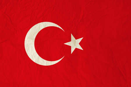 Flag of Turkey with vintage old paperの写真素材