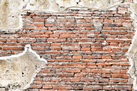 Grunge brick wall texture background with vintage and vignette tone