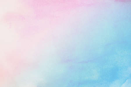 Abstract pastel watercolor background - Blue sky and pink pastel watercolor paintの写真素材