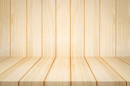Beige color of wooden table texture backgroundの写真素材