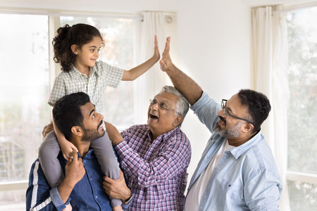 Support, understanding, connection between different generations relative people. Intergenerational...