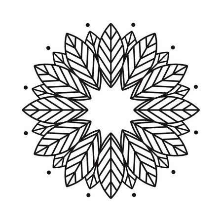 leaf frame design on white backgroundのイラスト素材