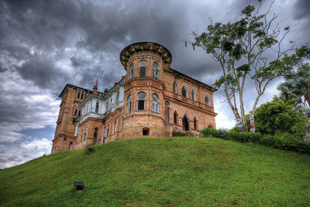 A shot of historical bulding of Kellie s Castle in Batu Gajah Perak during cloudy dayのeditorial素材