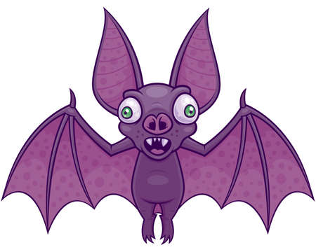 Vector cartoon illustration of a wacky vampire bat.のイラスト素材