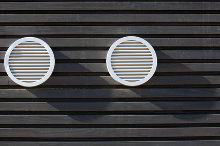 ventilation duct in ecological house wallの写真素材