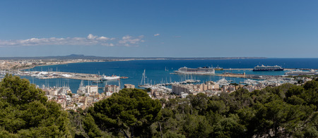Mallorca, Spain; March 16, 2018: views of Palma del Arenal mallorca from the castle of Bellverのeditorial素材