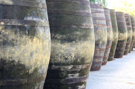 Wine barrels in perspective, outdoor