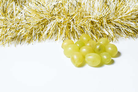 Twelve grapes, that are eaten in Spain to celebrate the new year.の写真素材