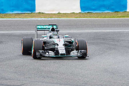 JEREZ DE LA FRONTERA, SPAIN - FEBRUARY 03: Nico Rosberg, pilot of the team Mercedes in test Formula...