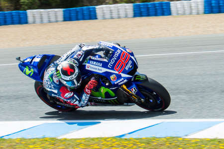JEREZ DE LA FRONTERA, SPAIN - MAY 01:  Jorge Lorenzo, spanish motoGP rider of team Movistar Yamaha...