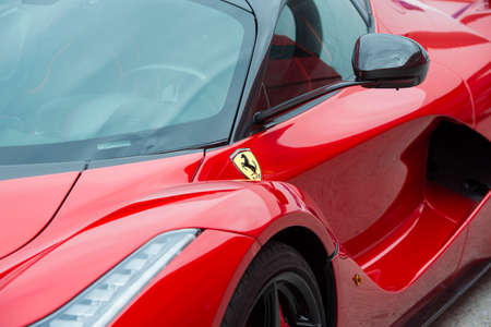 JEREZ DE LA FRONTERA, SPAIN - FEBRUARY 02: Symbol of Ferrari Symbol of Ferrari, a car exhibition in Circuito de Jerez on feb 02, 2015 in Jerez de la frontera.のeditorial素材