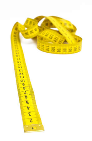 Sewing tape measure on white background