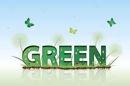 3D Green Textのイラスト素材