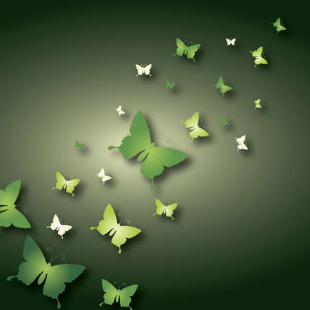 Abstract Butterfly in Green Backgroundのイラスト素材