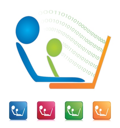 Learning Computer Iconのイラスト素材