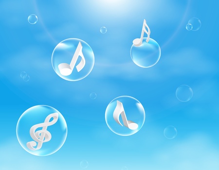 Musical Bubbles vector illustrationのイラスト素材