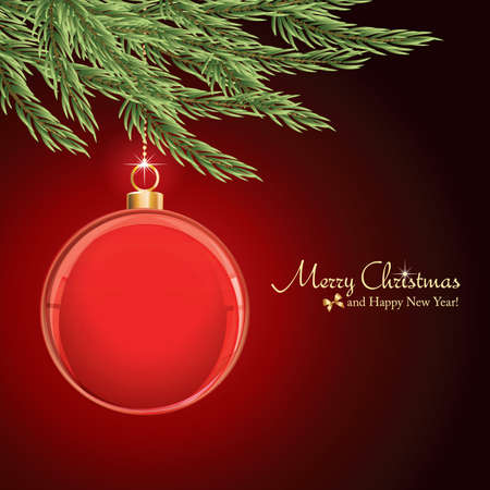 Christmas Glass Ornament background with a space for text or image vector illustration のイラスト素材